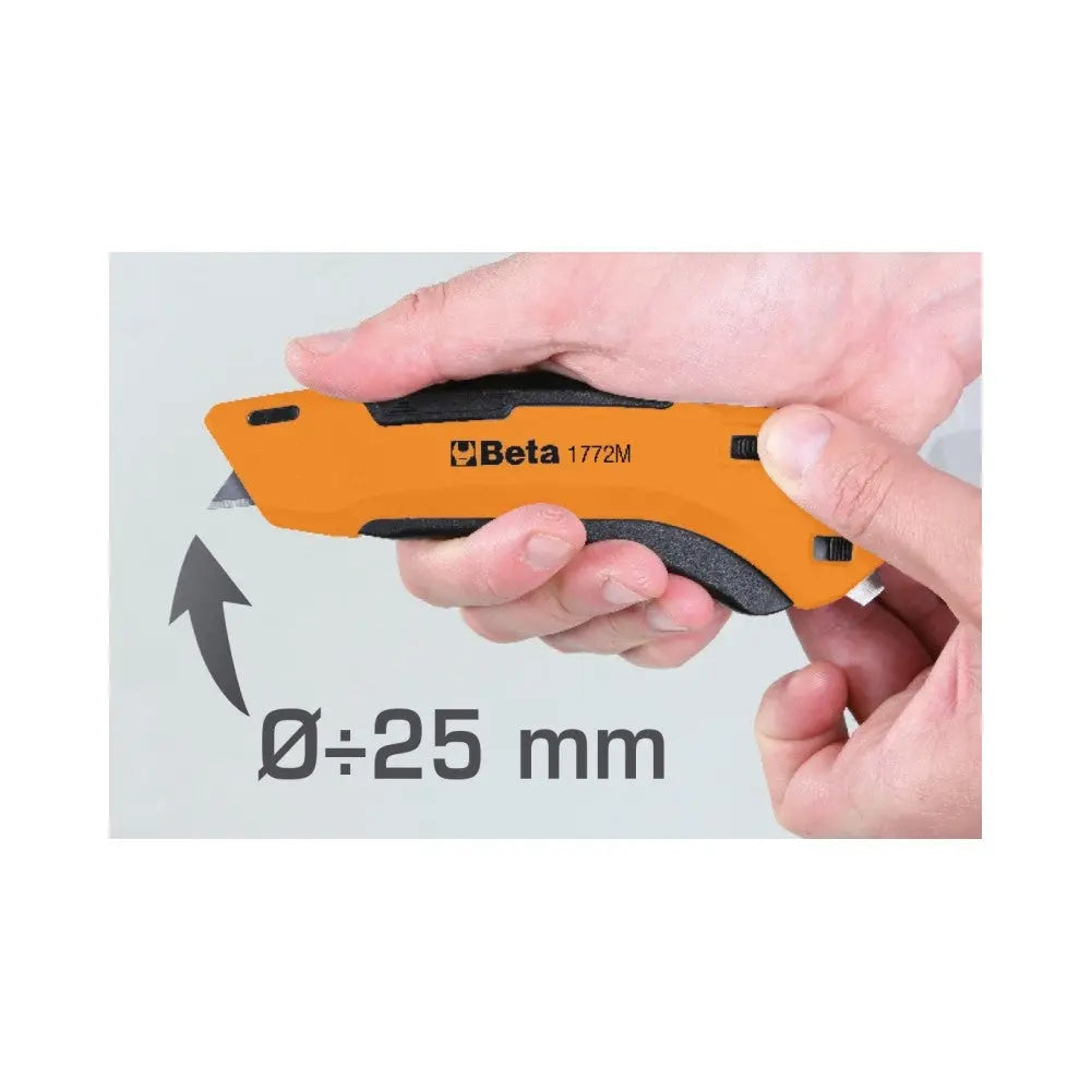 Beta Tools (Article# 1772M) Safety Utility Knife with 3 Retractable Blades - BT 17720040 Beta Tools