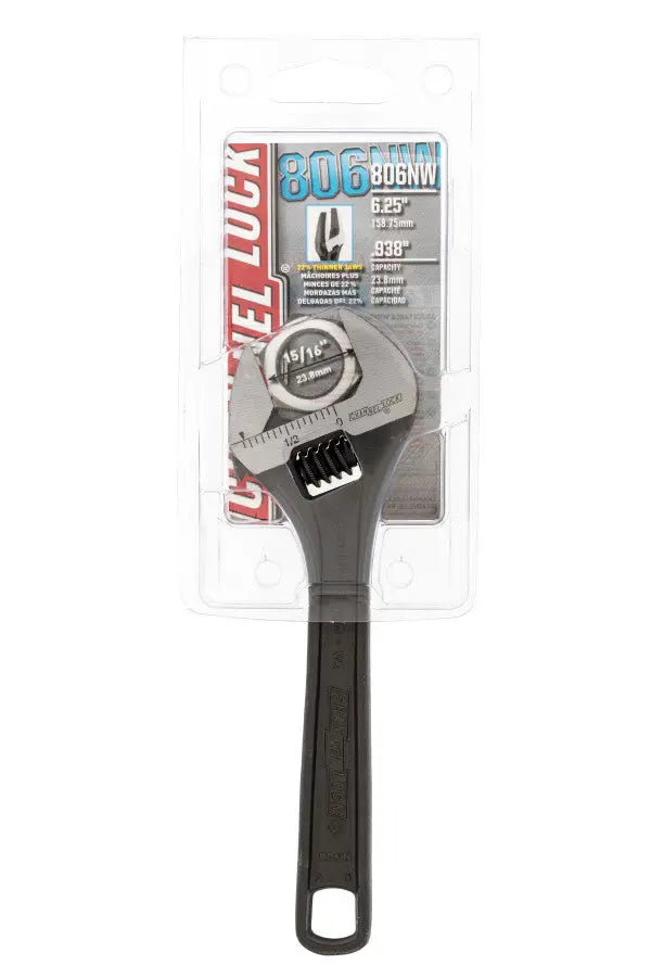 Channellock Black Phosphate Adjustable Wrench, 6.25 in - CL 806NW Adjustable Wrench Channellock