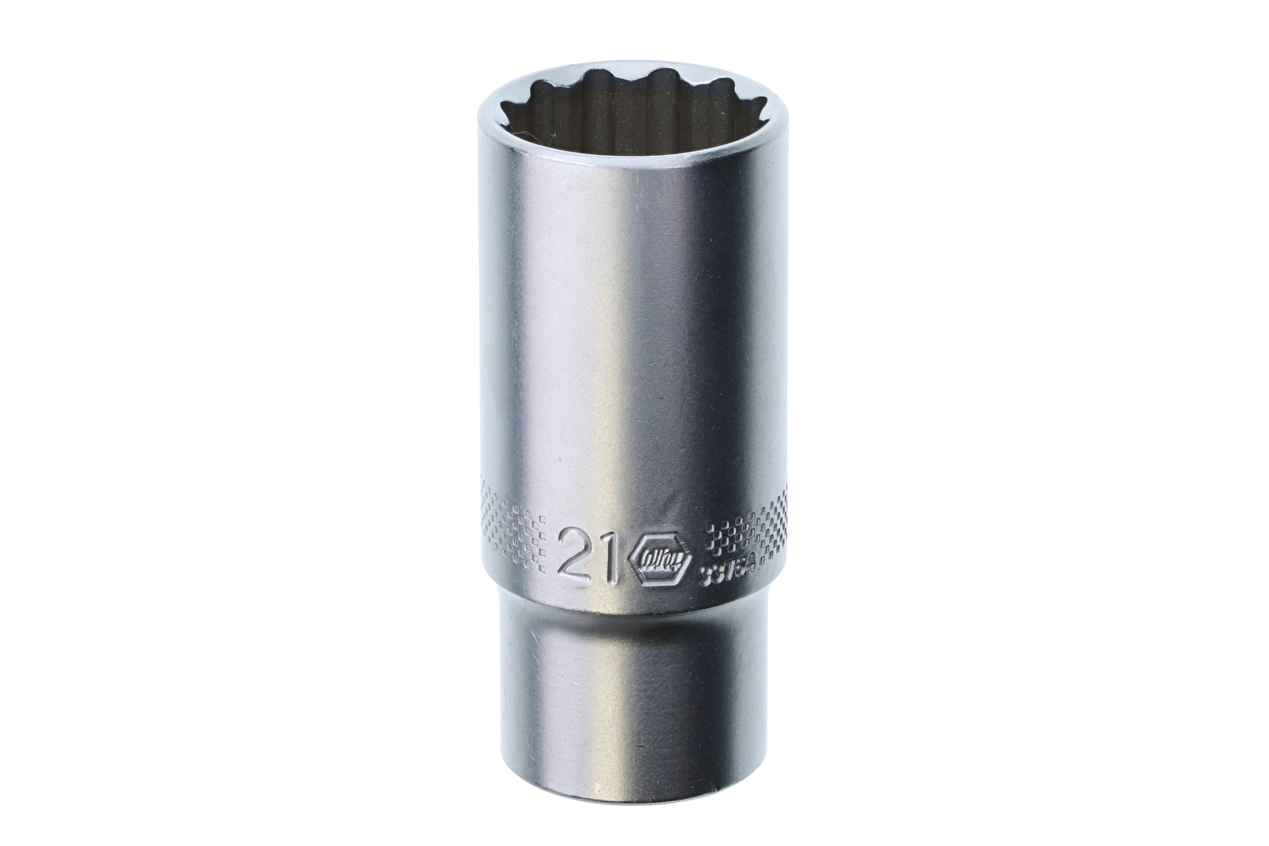 Wiha 33764, 3/8" Drive Deep Socket, 12 Point, 21.0mm Wiha