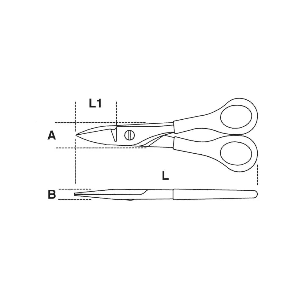 Beta Tools (Article# 1127) Telephone Engineer's Scissor, Straight Blades, Chrome-Plated, 150mm OAL - BT 11270001 Beta Tools