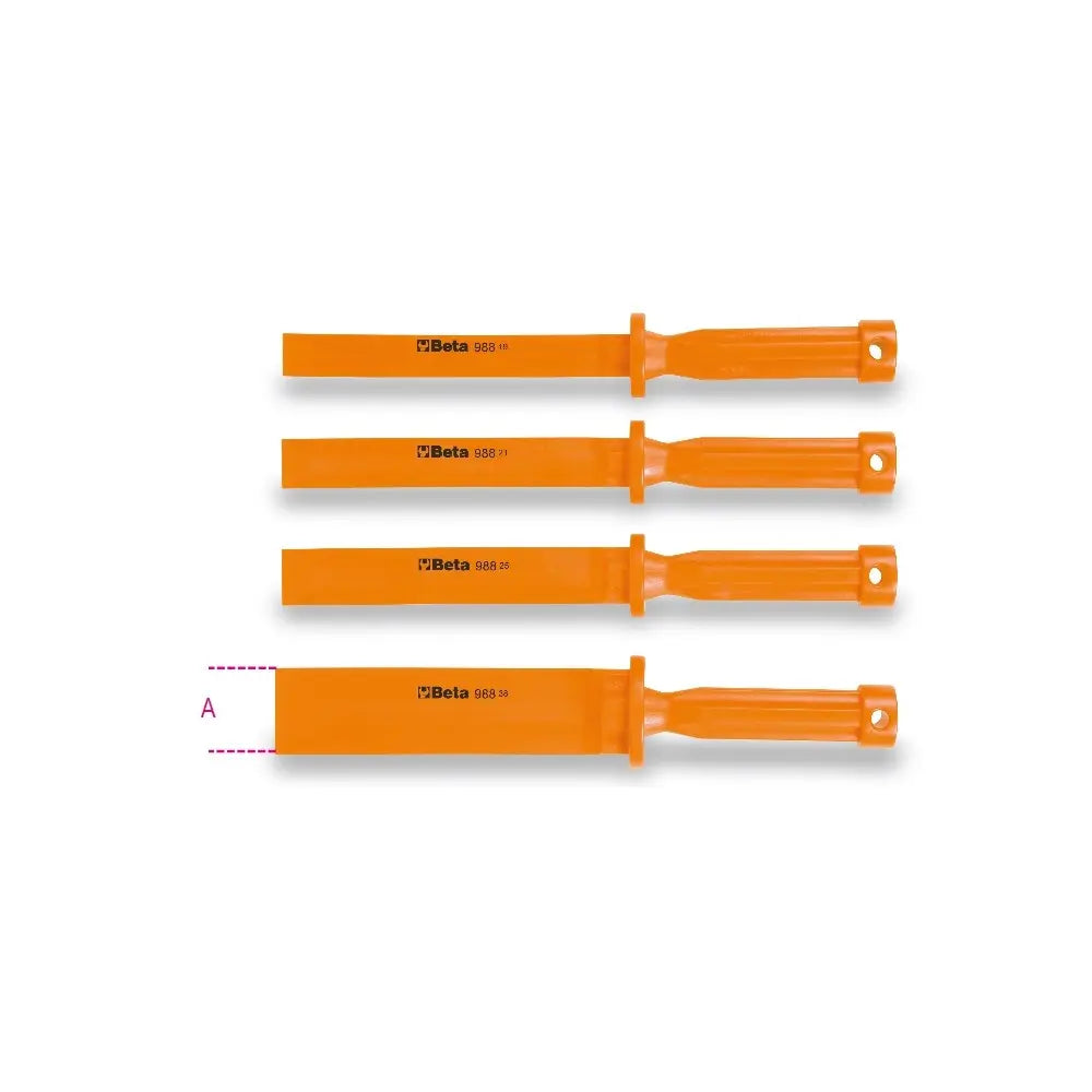 Beta Tools (Article# 988/K4) Set of 4 Scratchproof Plastic Flat Chisels 19, 21, 25, 38mm - BT 9880104 Beta Tools