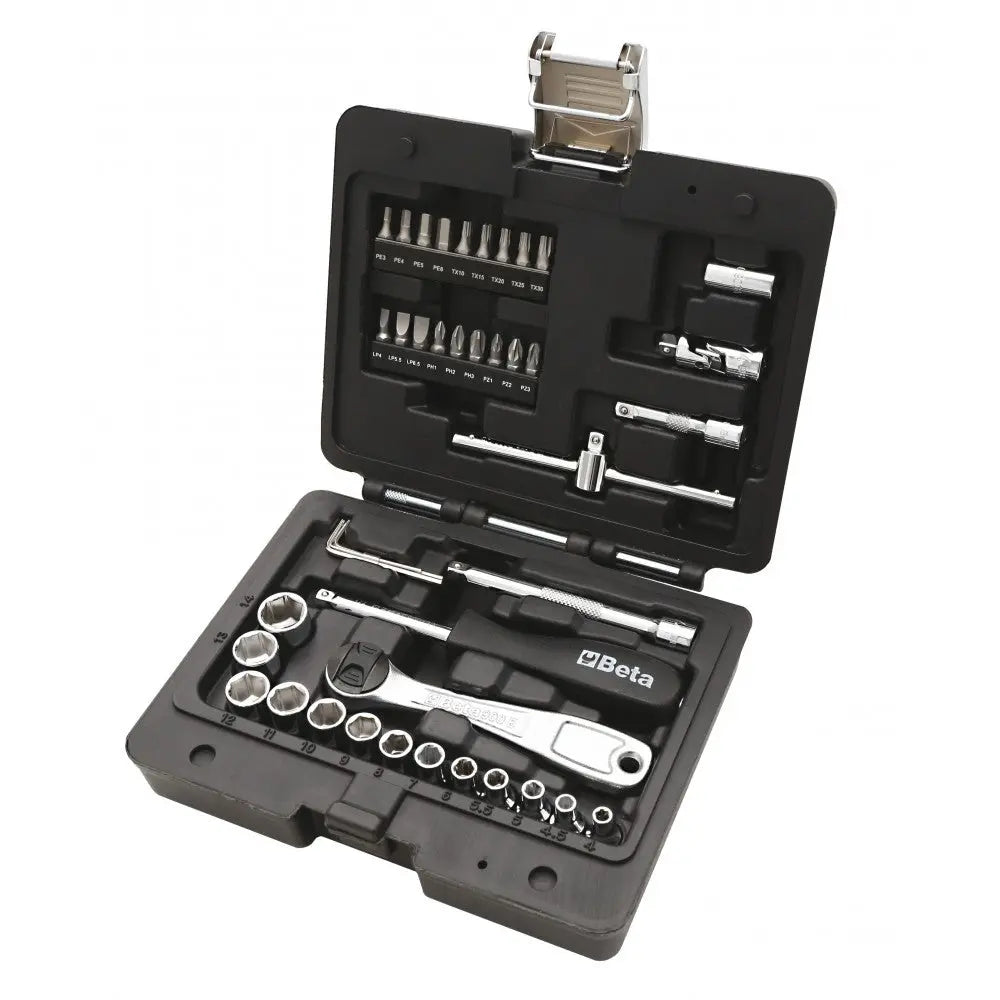 Beta Tools (Article# 903E/C42) Set of 42 Sockets, Bits and Accessories, Chrome-Plated - BT 9031042 Beta Tools