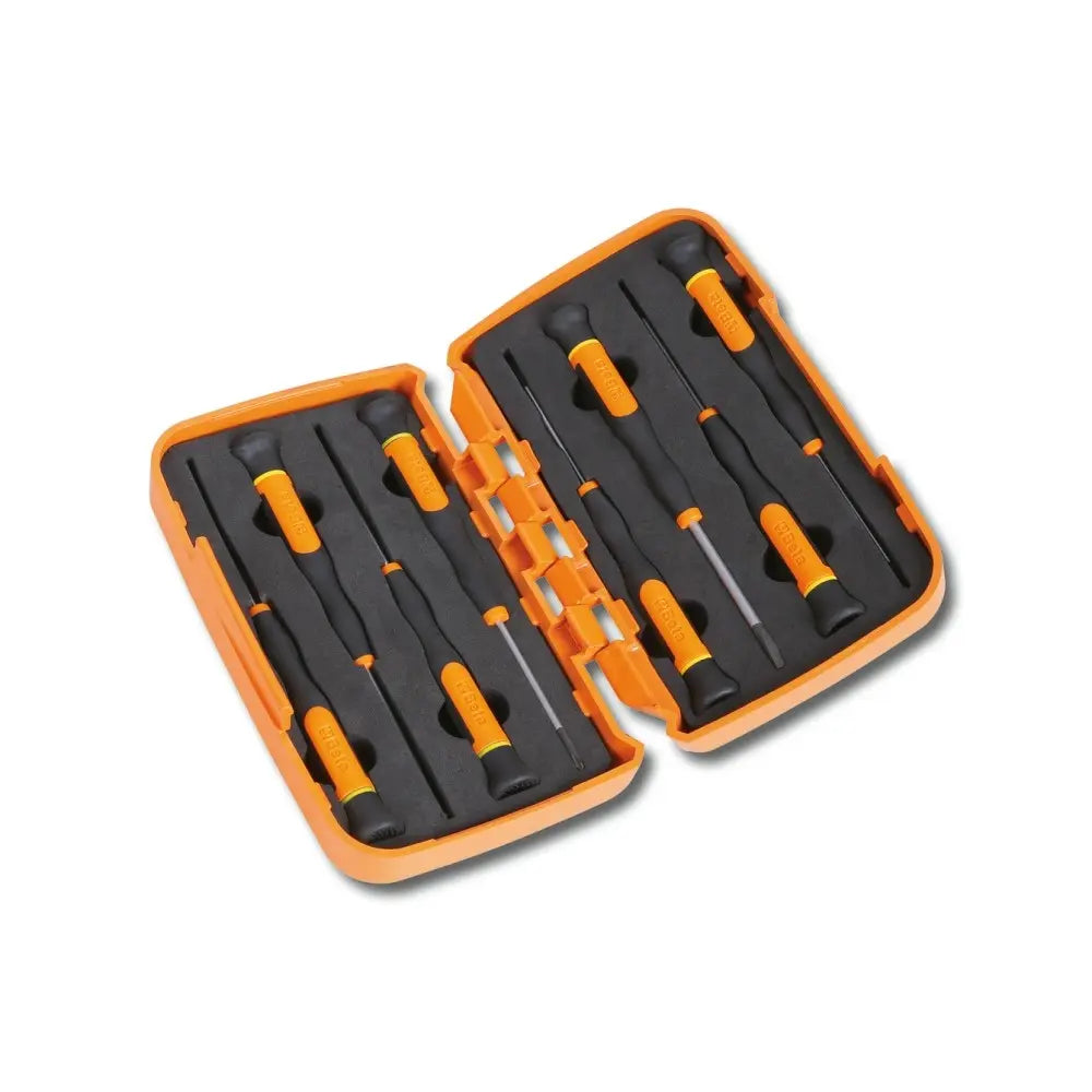 Beta Tools (Article# 1257LP/S8) Set of 8 Micro-Screwdrivers for Slotted Head Screws with Hard Case - BT 12570200 Beta Tools