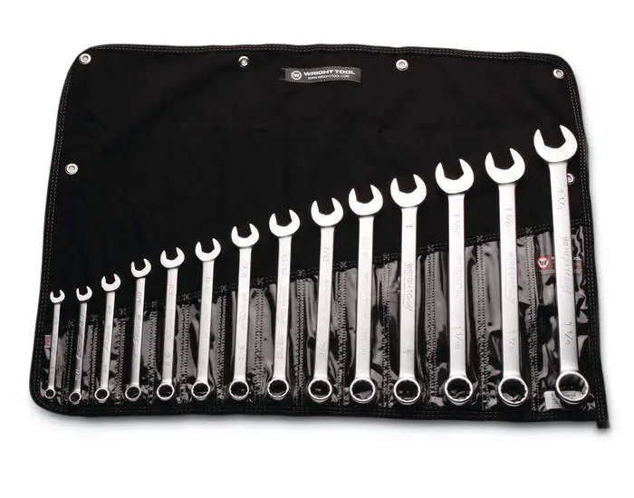 Wright Tool Set of 14 12-Point SAE Satin Combination Wrench, 3/8 to 1-1/4 in - WT 714 Wrench Set Wright Tool