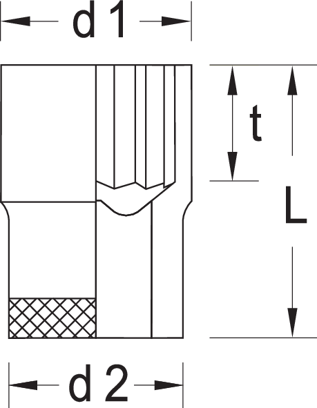 Gedore 1 in Bi-Hexagon Socket, 2-1/4 in - GD 6177330 Gedore