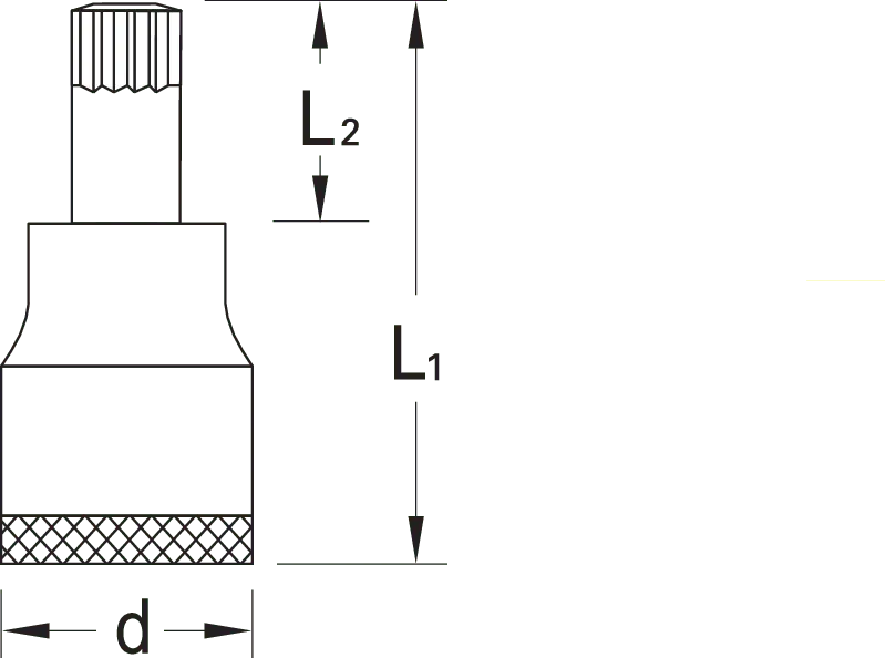 Gedore 1/2 in XZN Screwdriver Bit Socket, M16, Length 60mm - GD 2950944 Gedore