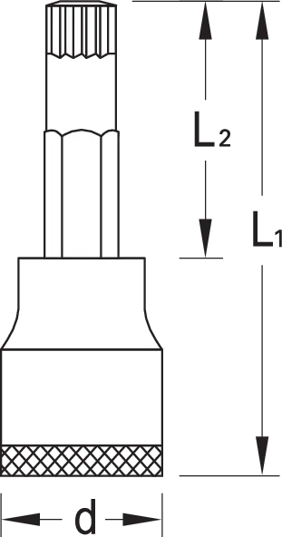 Gedore 1/2 in Long XZN Multi-Point Screwdriver Bit Socket, M8 - GD 6159350 Gedore