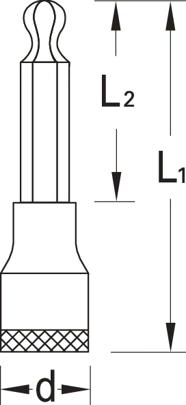 Gedore 1/2 in Internal Hexagon Screwdriver Bit, Length 140mm, 6mm, 15 - 20 deg Swivel Angle - GD 6162810 Gedore