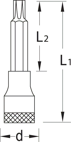 Gedore 1/2 in Long Torx Screwdriver Bit Socket, T50 - GD 6158700 Gedore