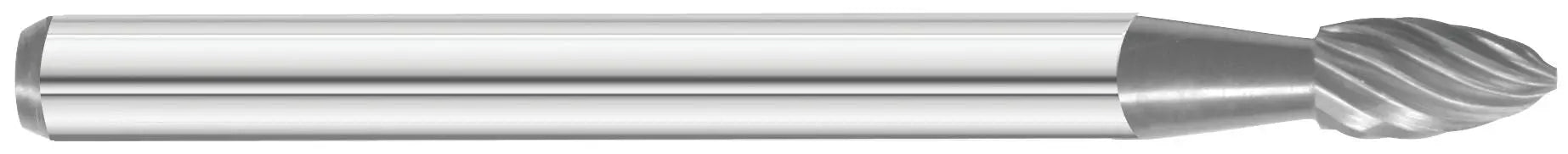 KnKut SH-41 Flame Shape Carbide Burr with 1/8 in Shank, 1/8 x 1/4 x 1-1/2 in OAL - KK14-SH-41 KnKut