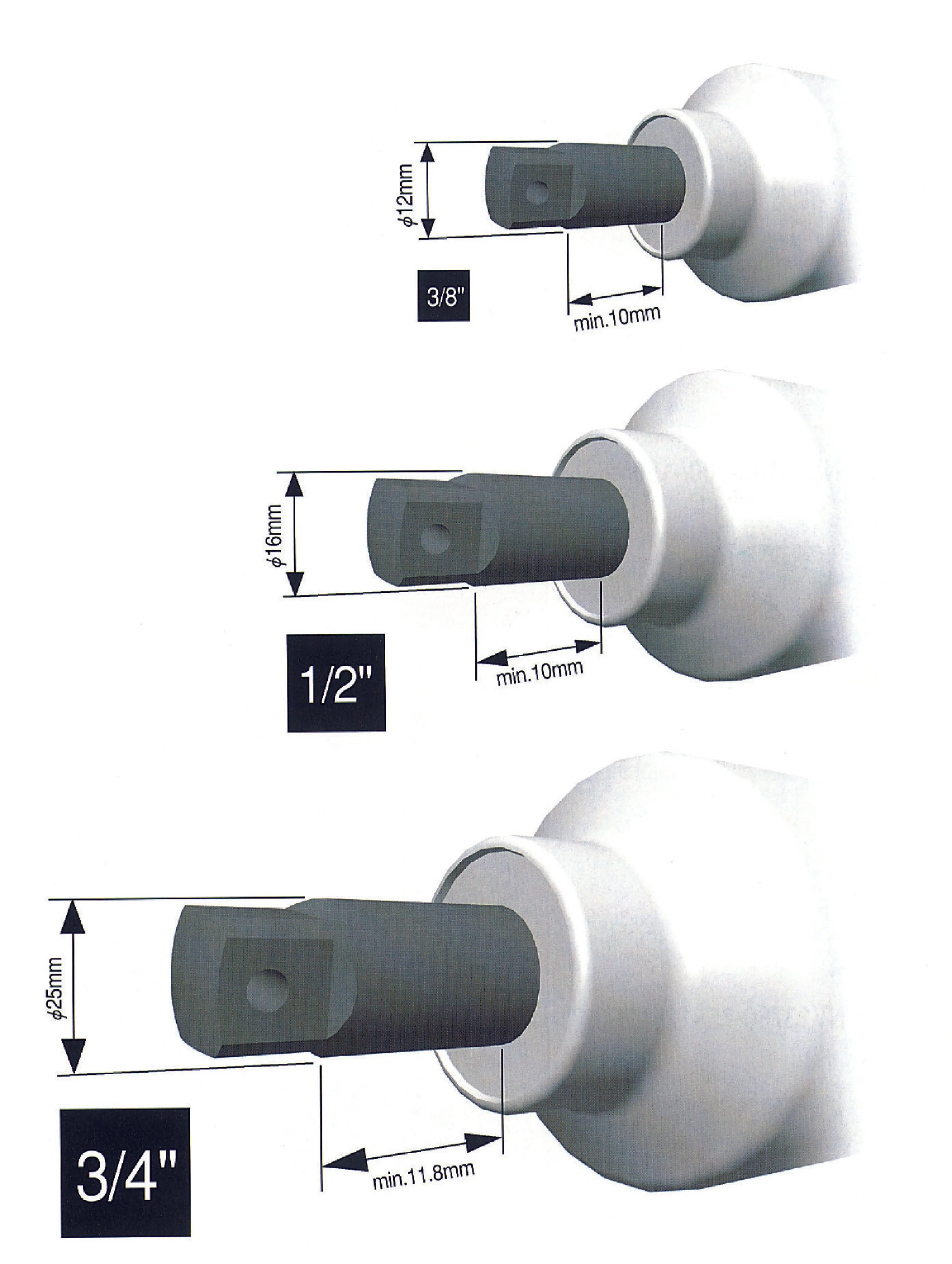 Ko-ken Tools 1/2 Sq. Dr. Extension Socket 10mm 6 point 150mm Sleeve Drive Ko-ken Tools