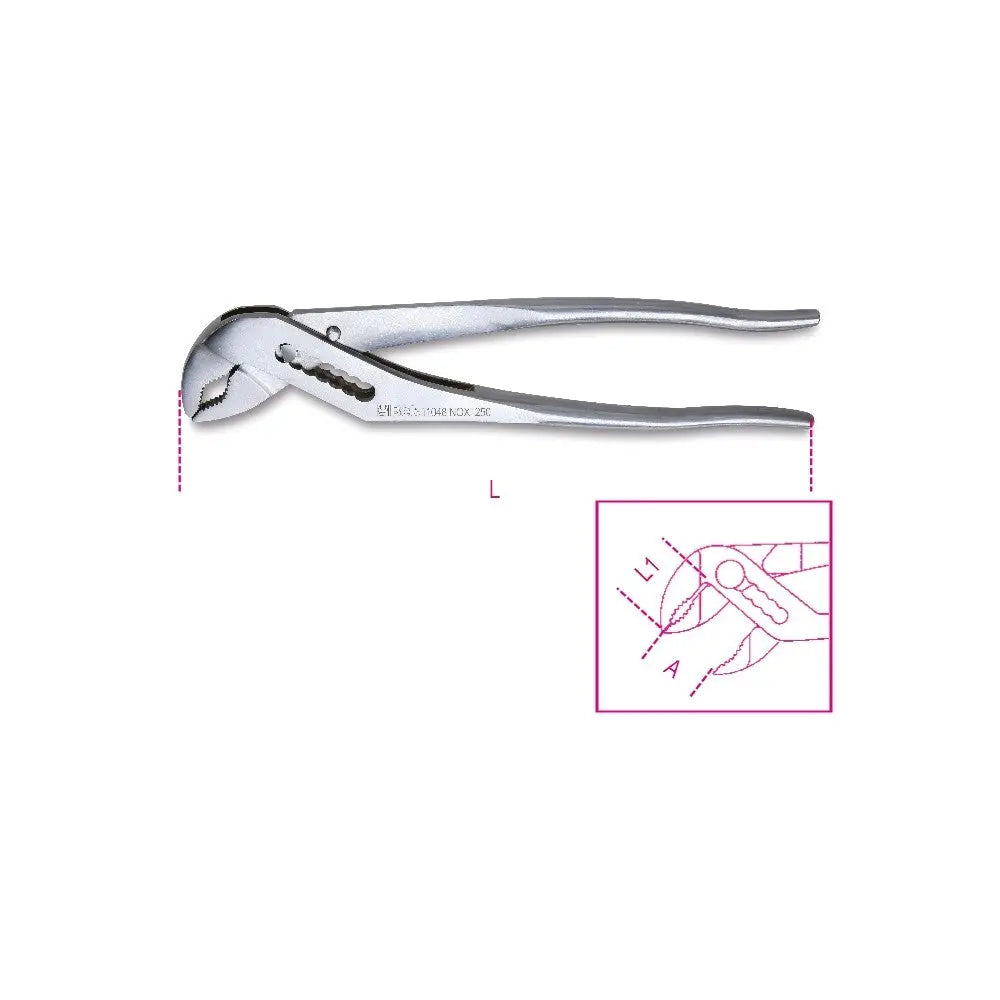 Beta Tools (Article# 1048INOX) Slip Joint Plier with Boxed Joints, INOX Stainless Steel - BT 10480325 Beta Tools