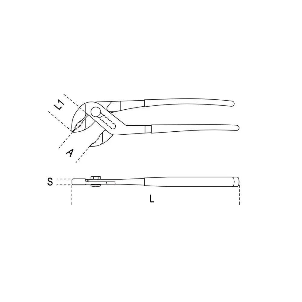 Beta Tools (Article# 1048N 250) Slip Joint Plier, Slip-Proof PVC Coated Handles, 250mm - BT 10480915 Beta Tools