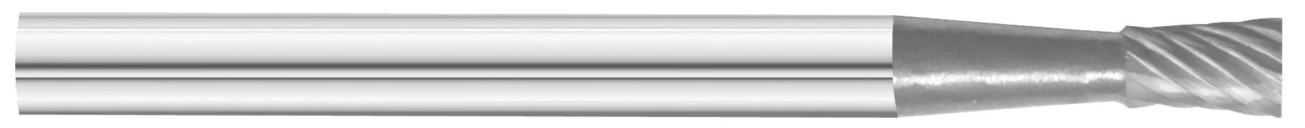 KnKut SN-42 10 deg Included Inverted Cone Carbide Burr with 1/8 in Shank, 1/8 x 3/16 x 1-1/2 in OAL - KK14-SN-42 KnKut