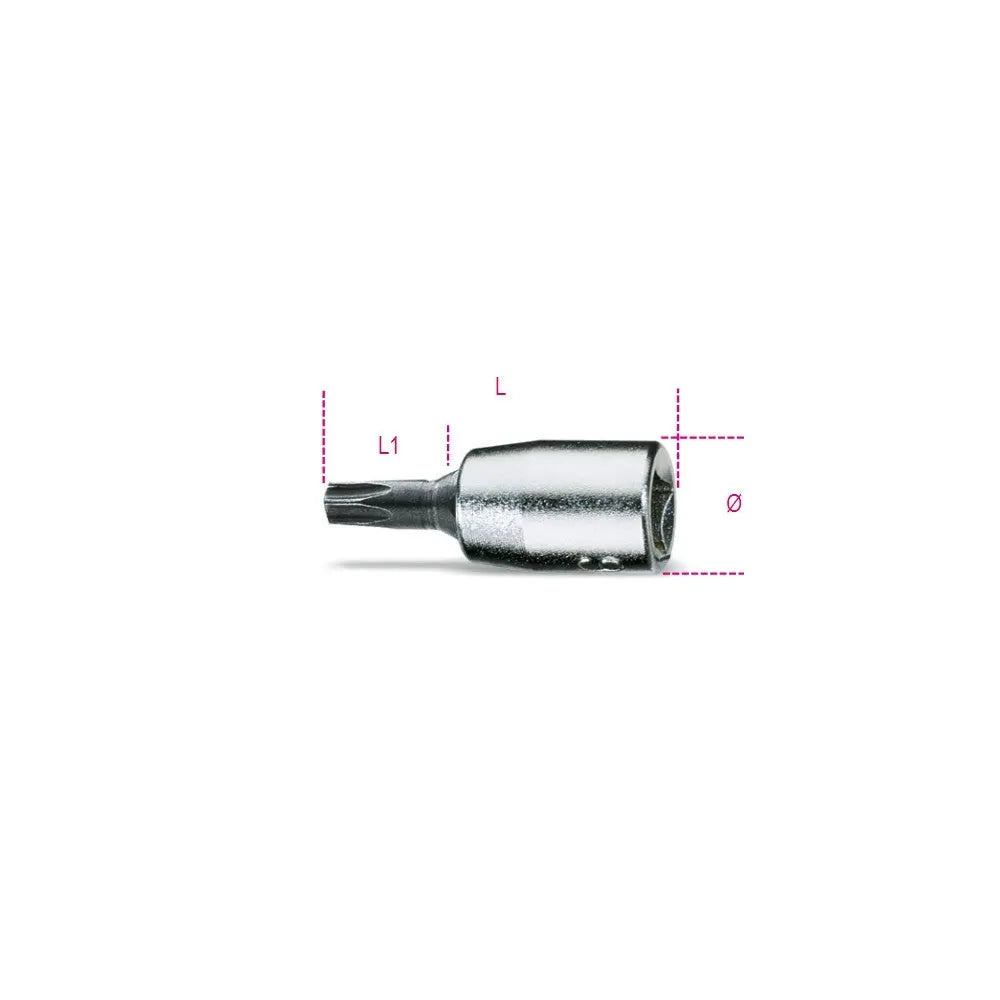 Beta Tools (Article# 900TX 15) 1/4 in Socket Driver for Torx Head Screws, Chrome-Plated, T15 - BT 9000722 Beta Tools