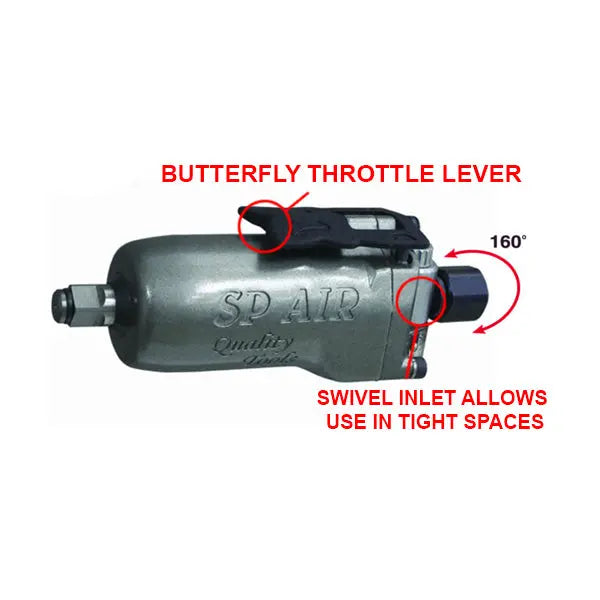 Vessel Tools 3/8 in Palm Impact Wrench, 72 ft/lb Maximum Torque - VL SP-1850