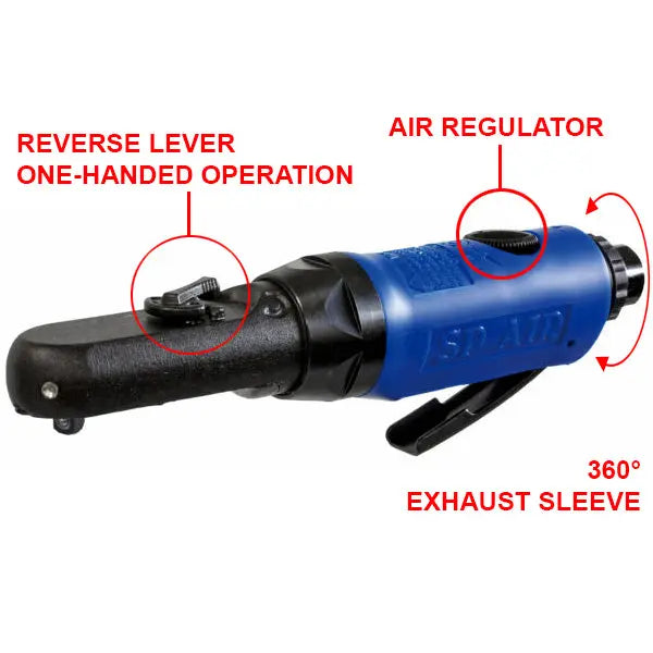 Vessel Tools 1/4 in Sealed Flat Head Mini Ratchet, 25 ft/lb Maximum Torque - VL SP-7260