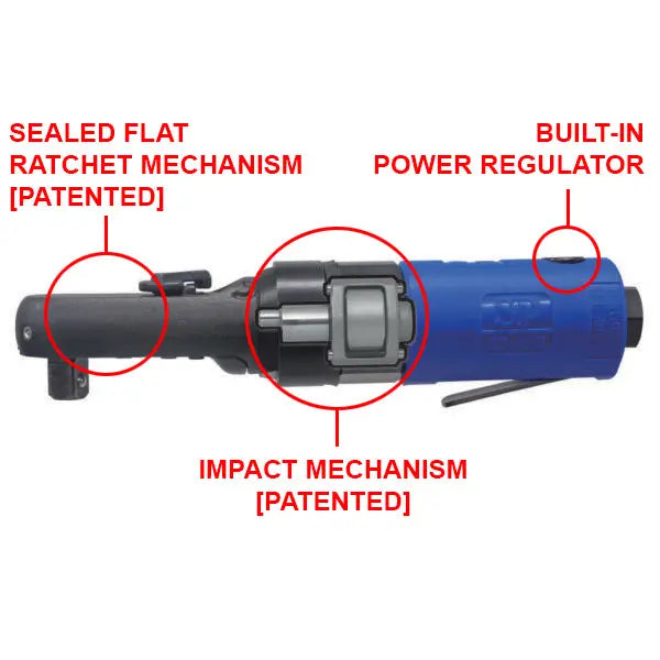 Vessel Tools 1/4 in The Perfect Impact Ratchet, 45 ft/lb Maximum Torque - VL SP-7260RP