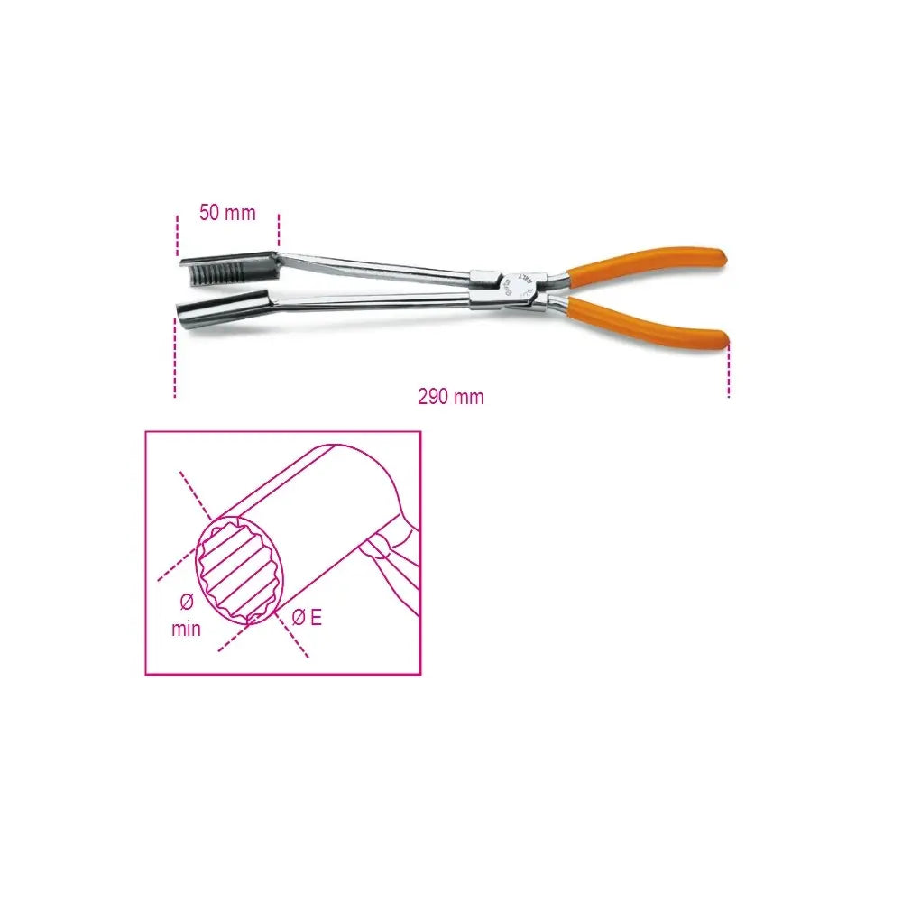 Beta Tools (Article# 1474L) Spark Plug Plier, Curved Long Nose, 15 deg - BT 14740010 Beta Tools