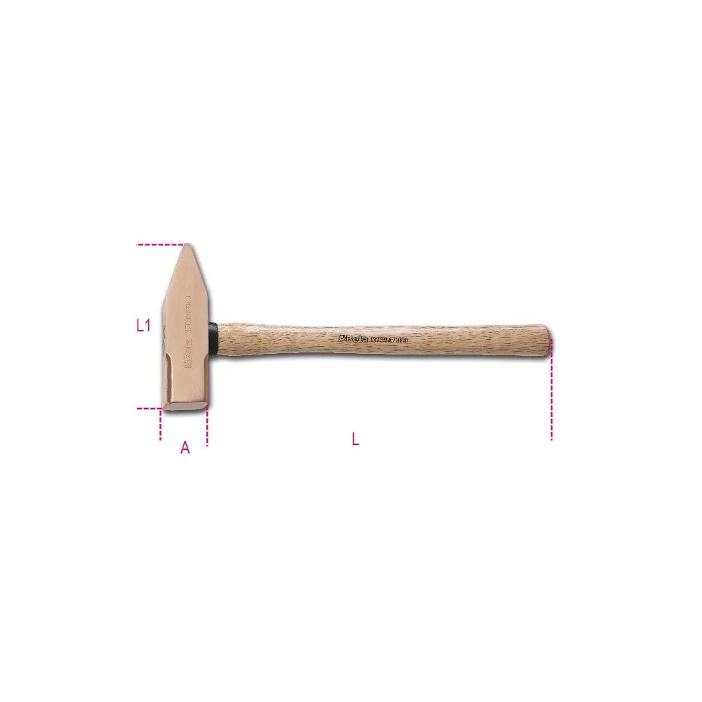 Beta Tools (Article# 1370BA 500) Spark Proof Engineer's Hammer with Wooden Handle - BT 13700805 Beta Tools