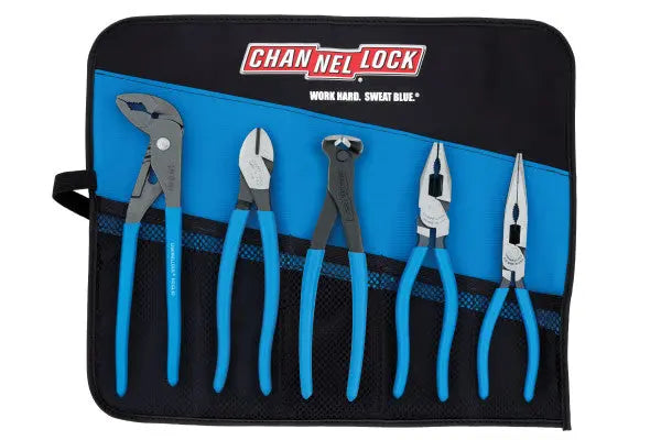 Channellock Set of 5 E Series Pliers with Tool Roll - CL TOOL ROLL-5E Plier Set Channellock