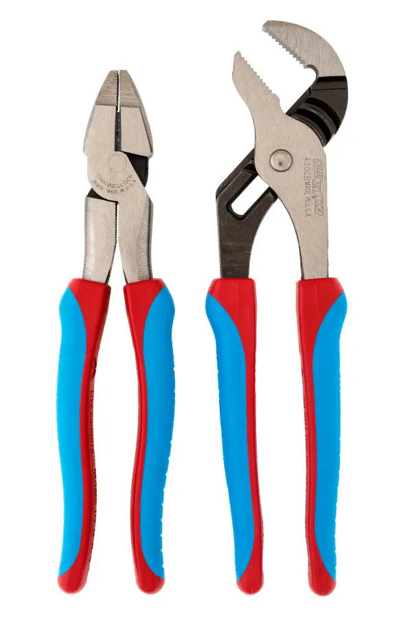 Channellock Set of 2 Code Blue Linemen's, Tongue and Groove Pliers - CL GS-10CB Plier Set Channellock