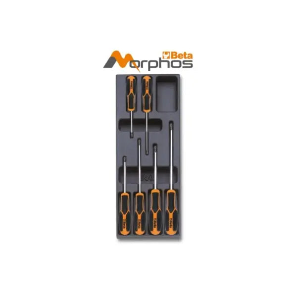 Beta Tools (Article# T187MH) Morphos Screwdrivers with ABS Thermoformed Tray for Tamper Resistant Torx Head Screws - BT 024240187 
