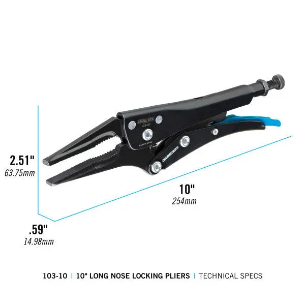 Channellock Combination Long Nose Locking Plier, 9.13 in - CL 103-10 Channellock