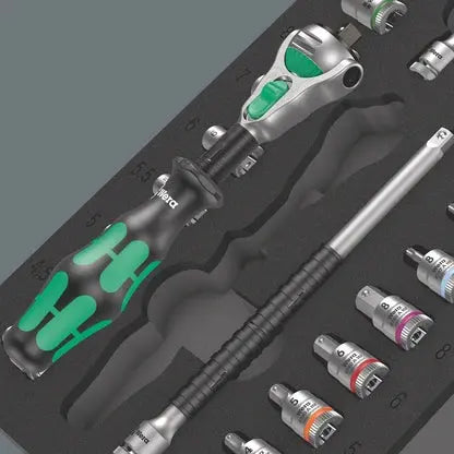 Wera Set of 37 8000 A Zyklop 1/4 in Ratchet with 9720 Foam Insert - WE 05150110001 