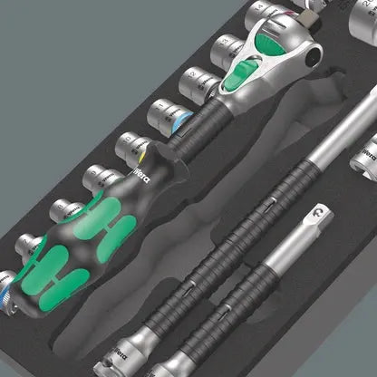 Wera Set of 23 8000 B Zyklop 3/8 in Ratchet with 9721 Foam Insert - WE 05150111001 