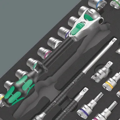 Wera Set of 31 8000 C Zyklop 1/2 in Ratchet with 9722 Foam Insert - WE 05150112001 
