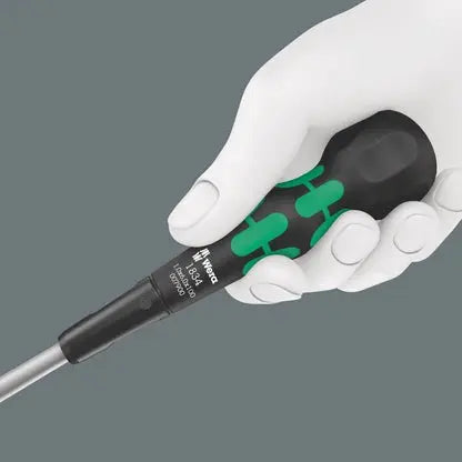 Wera 1834 Kraftform Ball-Grip Slotted Screwdriver with Workshop Blade, 6 x 120mm - WE 05007901001 