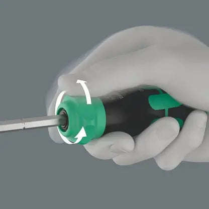 Wera Kraftform Kompakt 26 RA-R Ratcheting Screwdriver, 6 Bit Set with Pouch - WE 05051516001 Wera