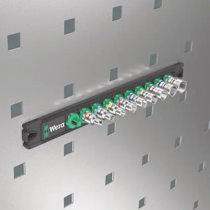 Wera Set of 9 Zyklop 1/4 in Drive A Imperial Socket with Magnetic Rail - WE 05005420001 