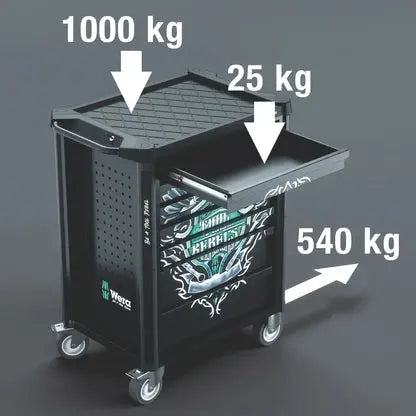 Wera 9700 Tool Rebel Roller Cabinet with 94-Piece Tool Set - WE 05150130001 