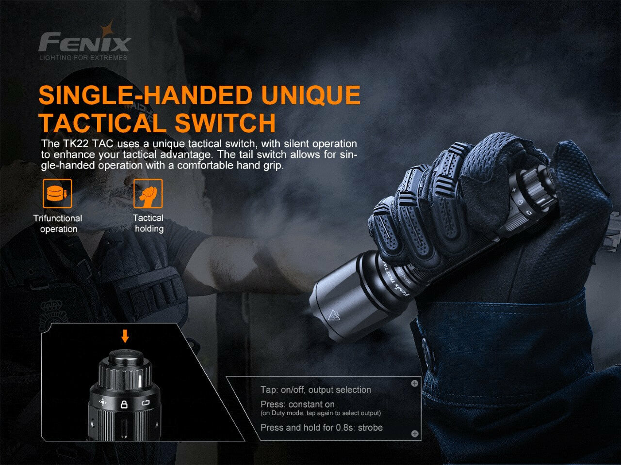 Fenix 2800 Lumen TAC Tactical Flashlight - F FX-TK22TAC