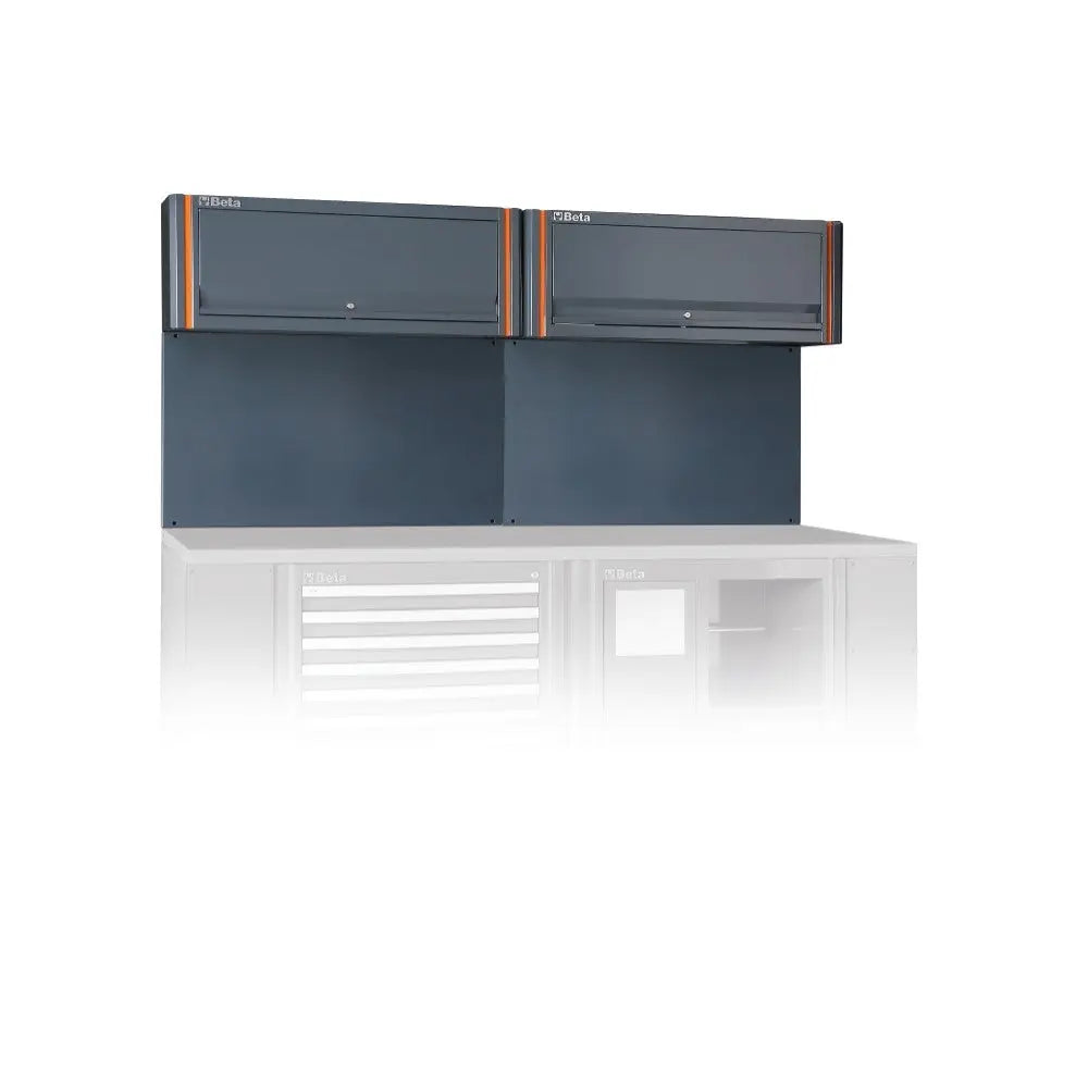 Beta Tools (Article# C55 2PM) Tool Wall System with 2 Suspended Cabinets for Workshop Equipment Combination - BT 55000301 Beta Tools