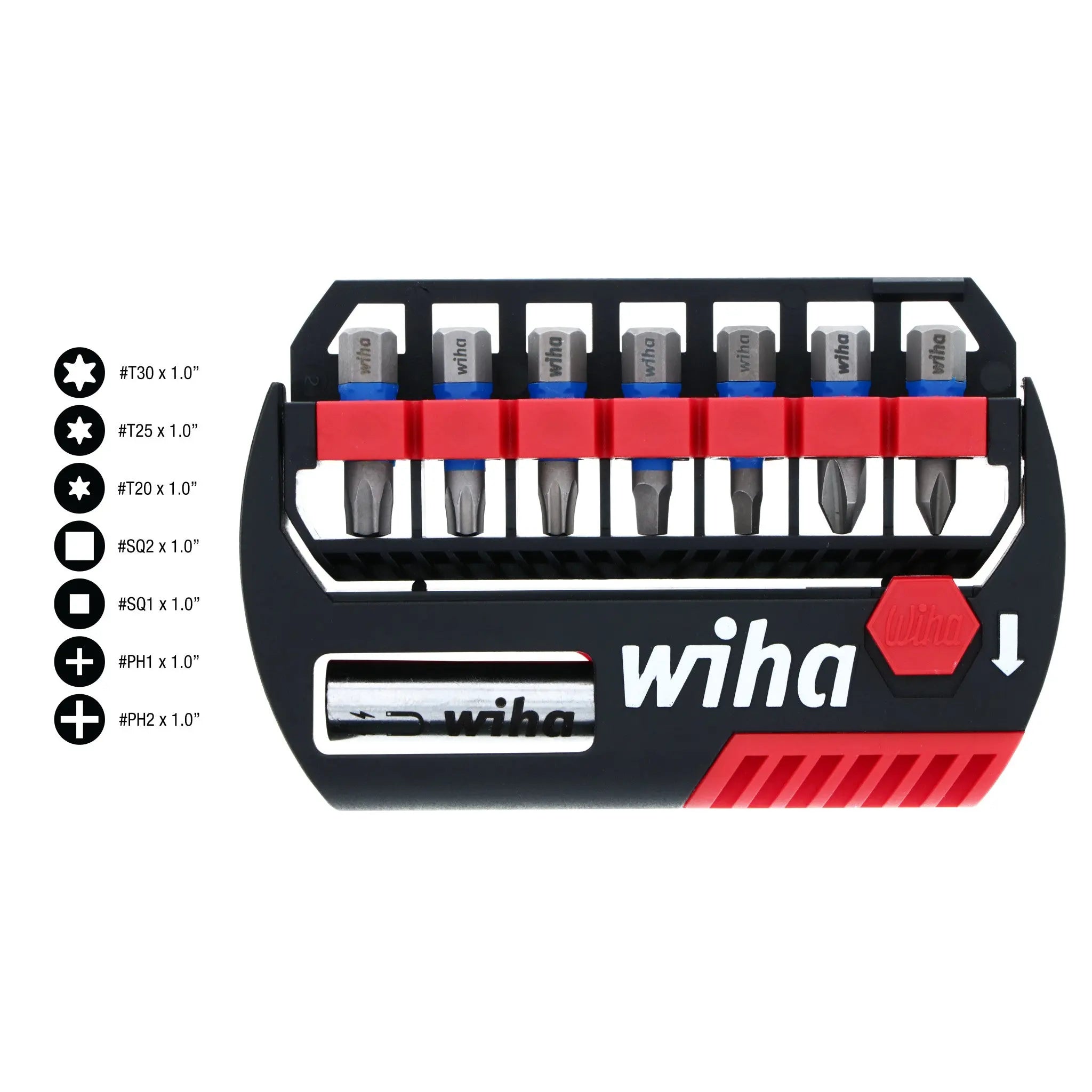 Wiha Set of 8 Terminator Blue Bit Buddy, 1 in - WI 70098 Wiha