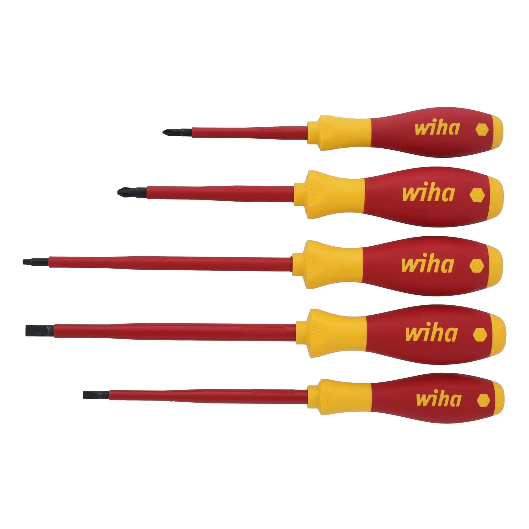 Wiha Set of 5 SoftFinish Insulated Slotted/Phillips/Square Screwdriver - WI 32059 Wiha