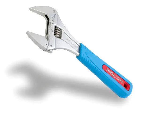 Channellock Code Blue WideAzz Chrome Adjustable Wrench, 8 in - CL 8WCB Channellock