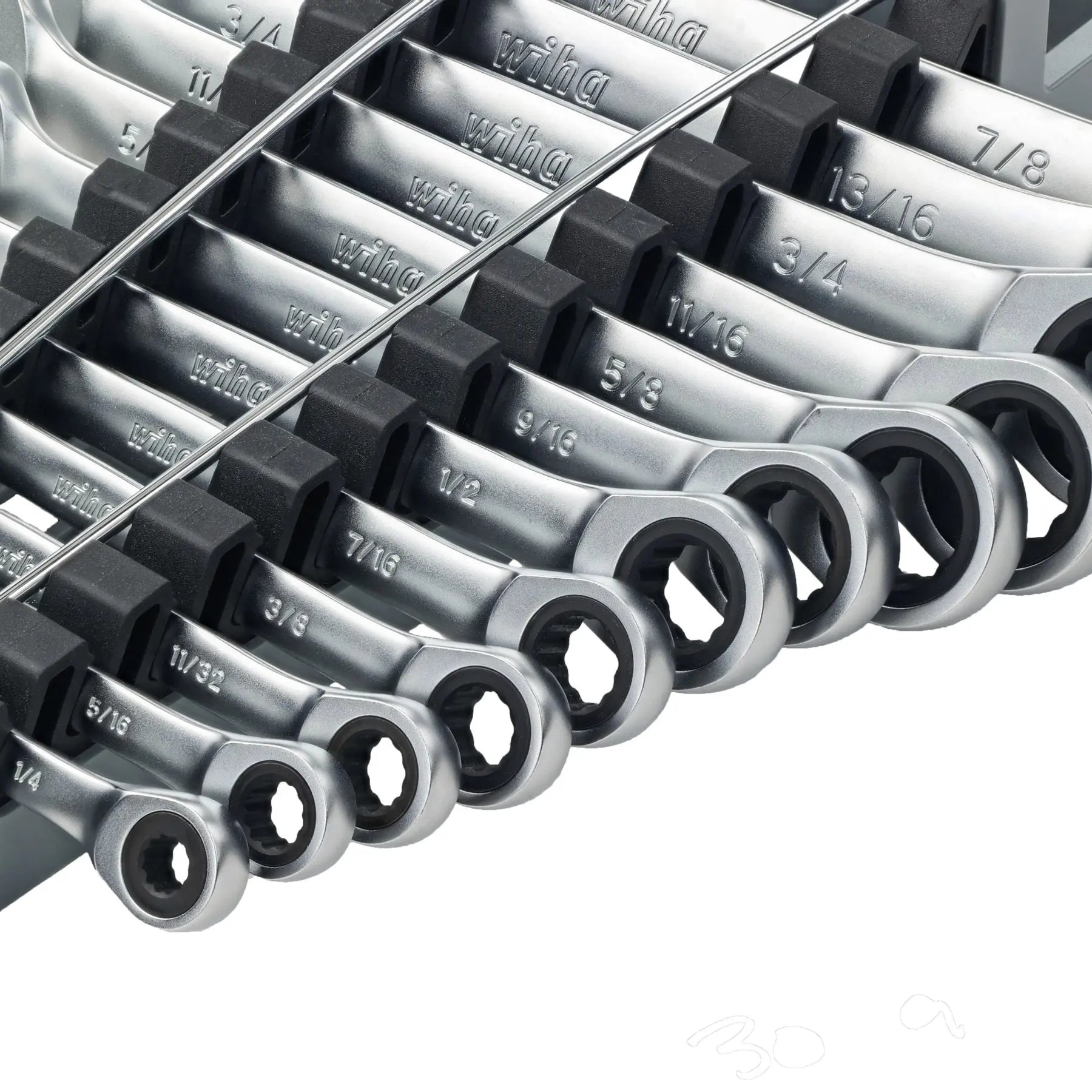 Wiha Set of 24 Metric and SAE Combination Ratchet Wrench - WI 30395 Wiha