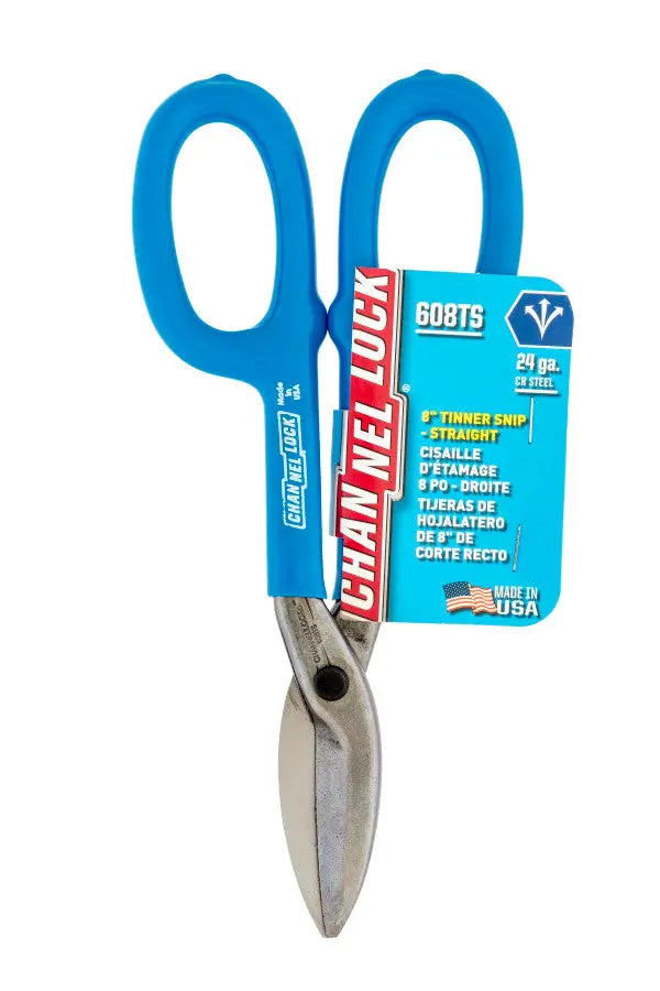 Channellock Straight Cut Tinner Snip, 8.3 in - CL 608TS Channellock