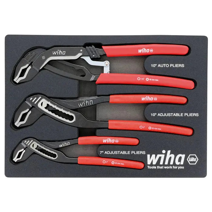 Wiha 34690, 3 Pc. Water Pump Pliers Tray Foam Set Wiha