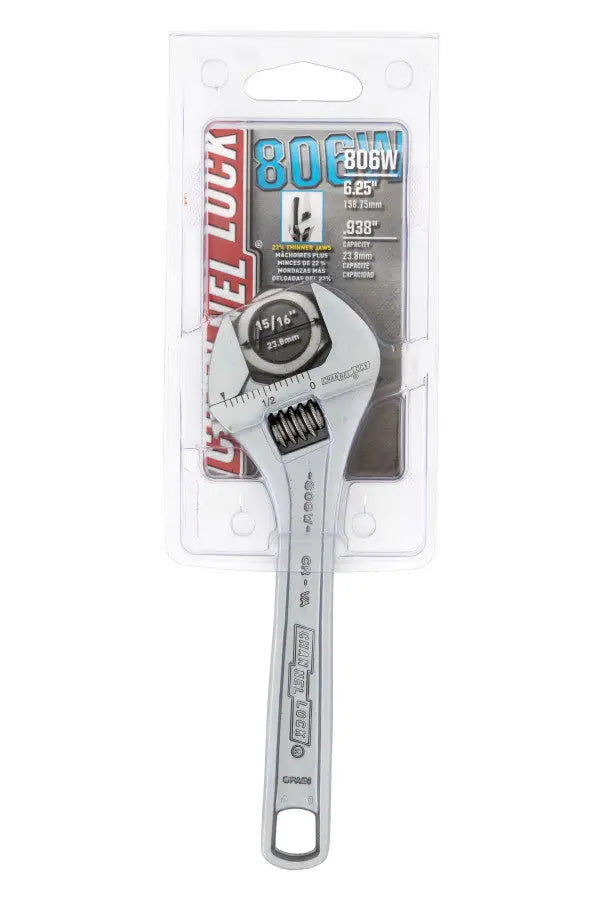 Channellock Chrome Adjustable Wrench, 6.25 in - CL 806W Adjustable Wrench Channellock