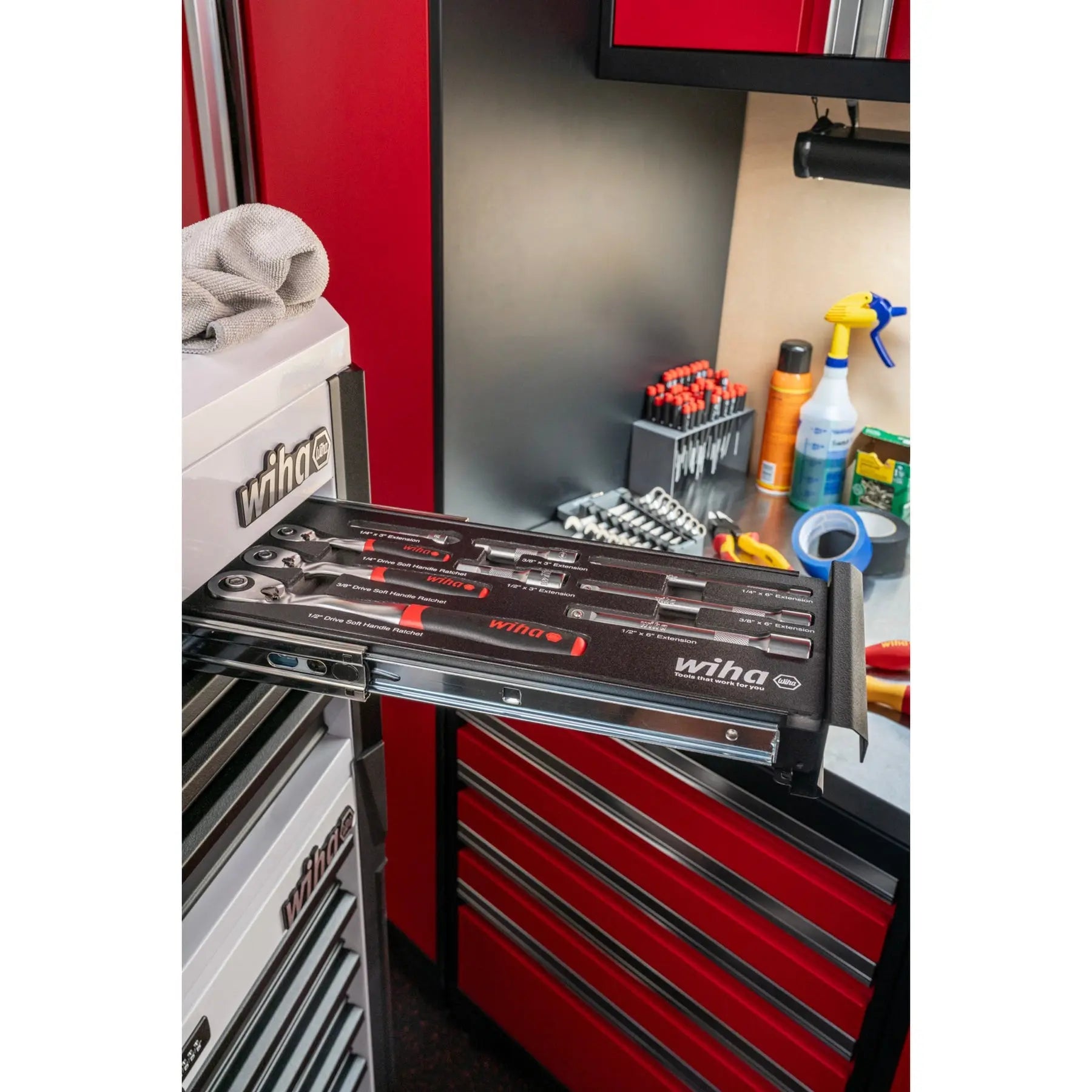 Wiha Set of 9 SoftFinish Ratchets with Tray - WI 33388 Wiha