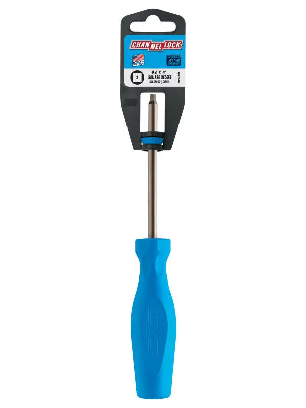 Channellock Square Recess Magnetic Tip Professional Screwdriver, PH2 x 4 in - CL R204H Channellock