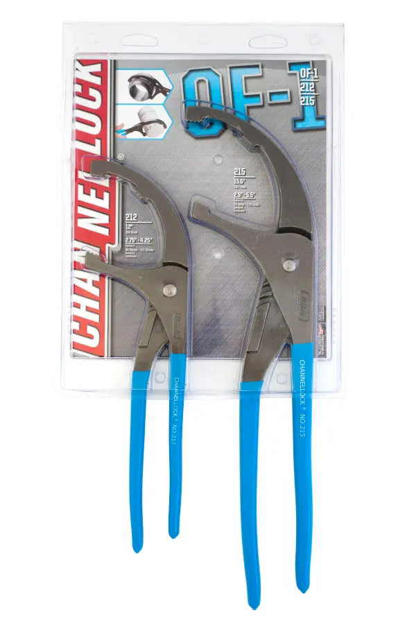 Channellock Set of 2 Oil Filter/PVC Pliers, 12 in, 15.5 in - CL OF-1 Plier Set Channellock