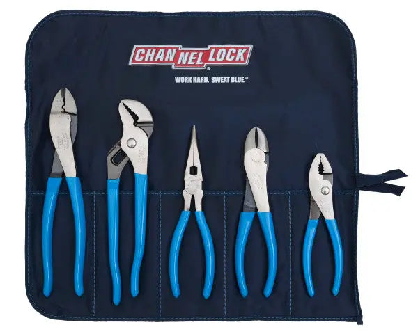 Channellock Set of 5 Technicians Pliers with Tool Roll - CL TOOL ROLL-1 Plier Set Channellock