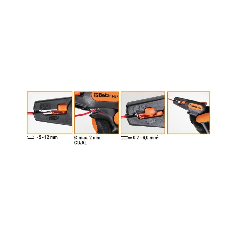 Beta Tools (Article# 1148P) Wire Stripping Plier, Self-Adjustable with Cutting Device - BT 11480300 Beta Tools