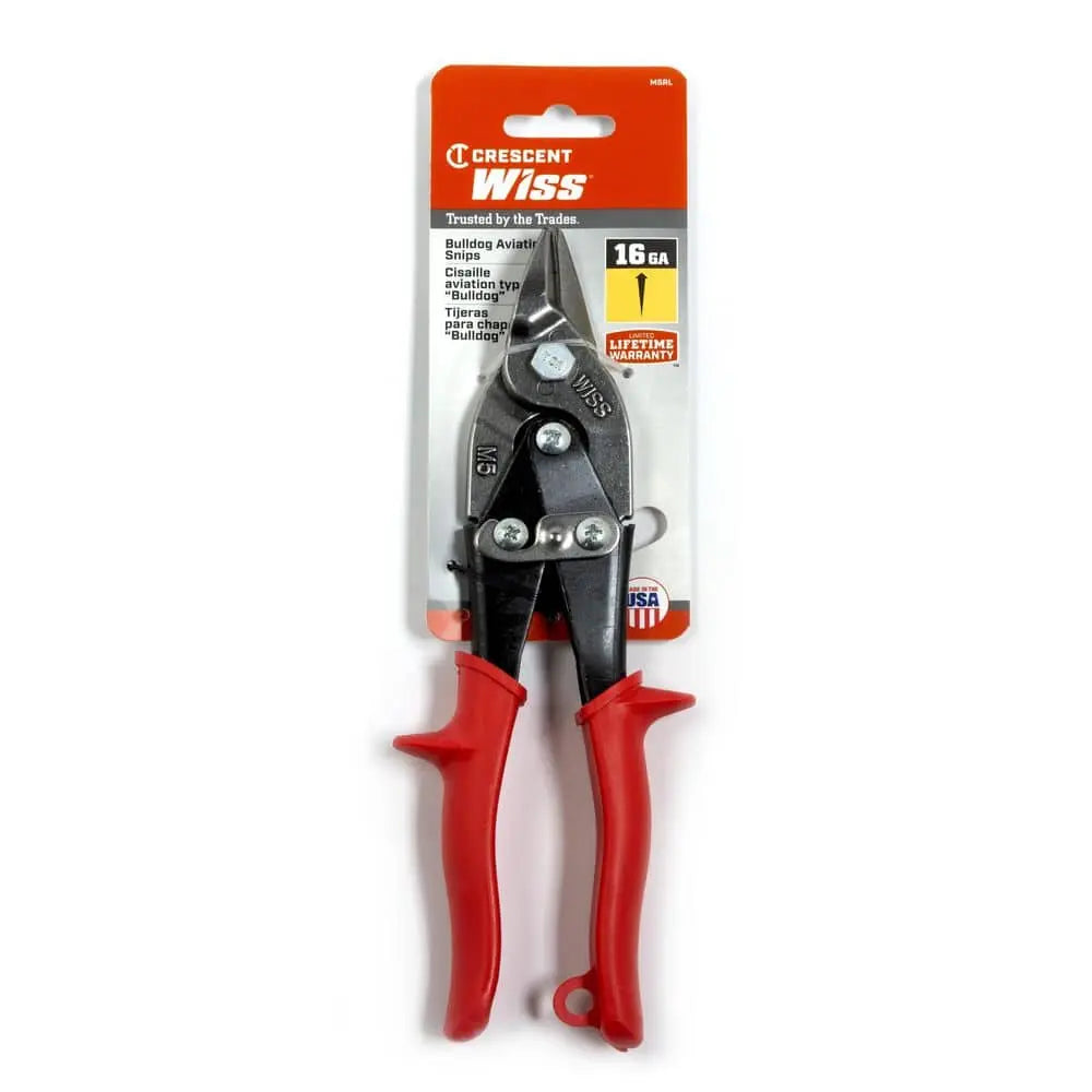 WISS Compound Action Straight, Left and Right Cut Bulldog Aviation Snip, 9-1/4 in - GW M5R WISS